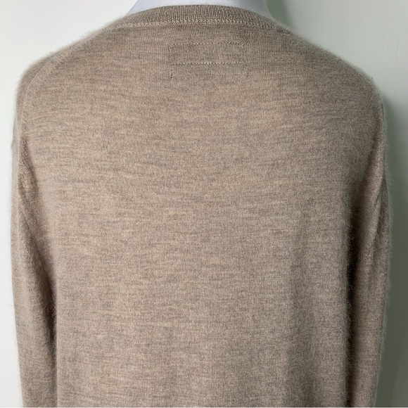 All Saints Womens Tan 100% Ode Cashmere Long Sleeve Crewneck Sweater Size Medium - Picture 4 of 14